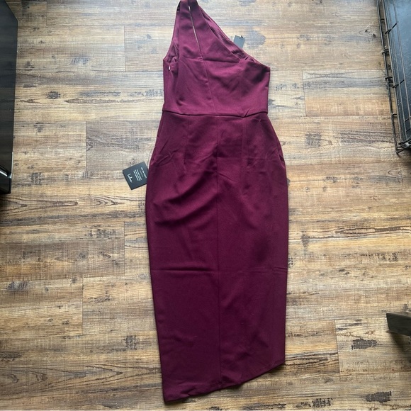 Lulus Women’s So Flirty Burgundy One Shoulder Cutout Asymmetrical Dress Size XS - Picture 7 of 8